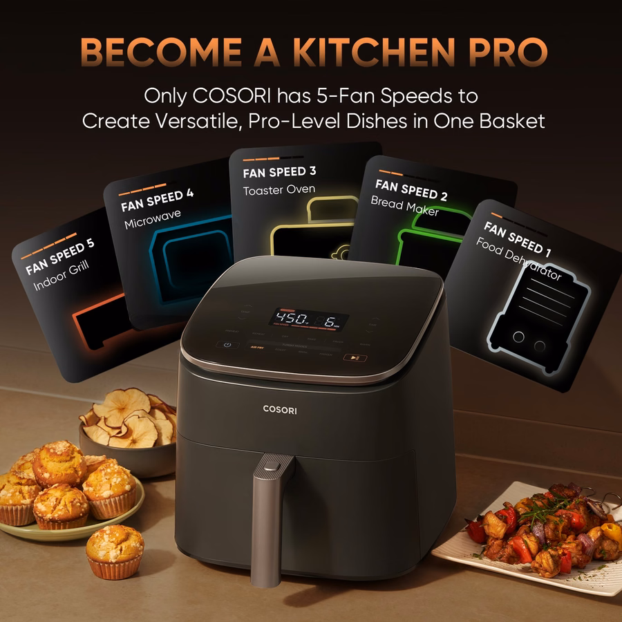 TurboBlaze™ 6.0-Quart Air Fryer - mörkgrå