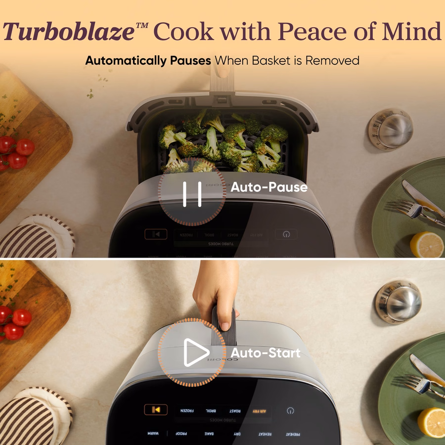 TurboBlaze™ 6.0-Quart Air Fryer - ljusgrå