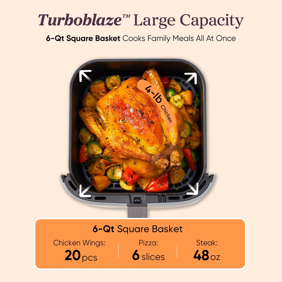 TurboBlaze™ 6.0-Quart Air Fryer - ljusgrå